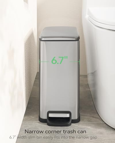 Caneca de basura pequeña rectangular de acero inoxidable 2.6 gal miniatura 2