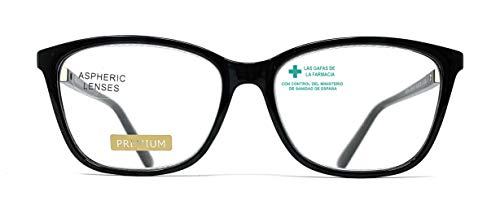 Lunettes de Lecture pour femmes qualité SUPÉRIEURE +1.0 à +3.5 Grand Designer Style Smart (Noir, +2,50)