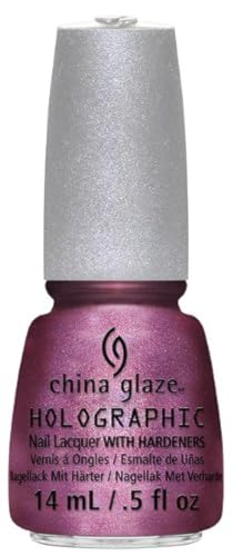 China Glaze Esmalte de uñas con endurecedores   Colección Hologlam  Astro caliente, paquete 1er (1 x 14 ml)