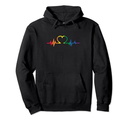 LGBT - Herzschlag Regenbogen Pullover Hoodie