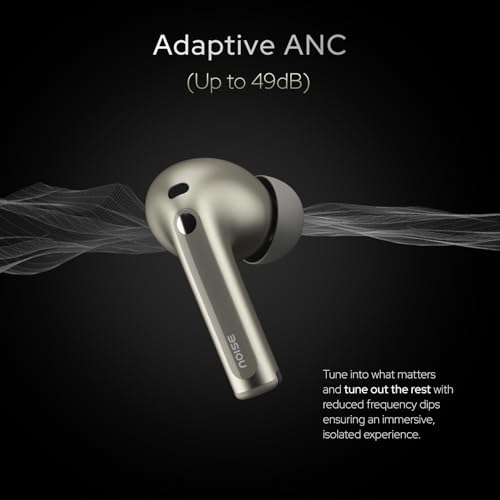 Noise Master Buds, Sound by Bose in-Ear Bluetooth Earbuds, Up to 49dB Adaptive ANC, LHDC 5.0, Immersive Spatial Audio, 44H Playtime with 6 mic ENC, Dual Pairing, IPX5 Ear Buds TWS (Onyx)
