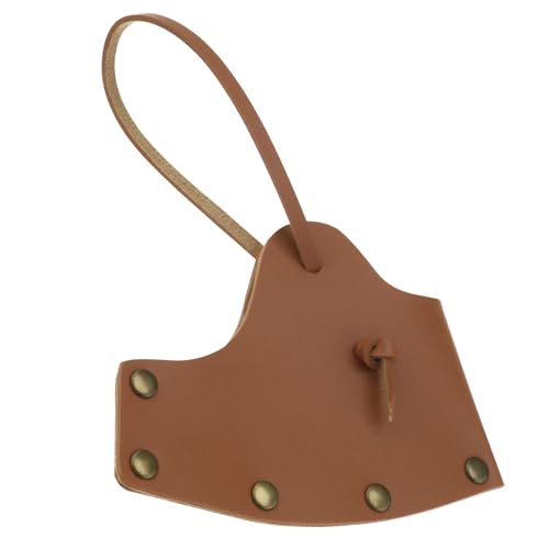 VGOL Étui de protection en cuir pour hache avec clous de pression, hache à lame unique pour jardinage en plein air, marron clair