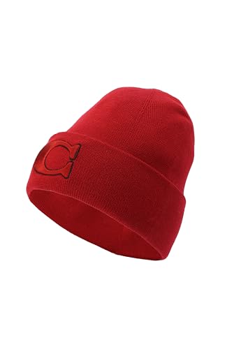 Bonnet Coach Varsity C homme - Bonnet d'hiver noir en maille tricot