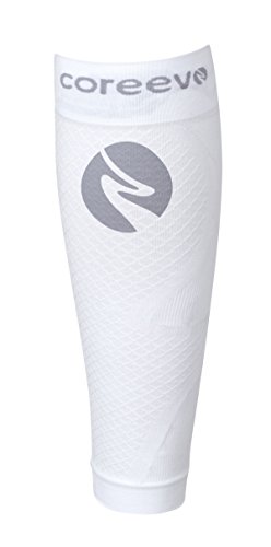 coreevo - Pantorrillera Compresiva Classic, Blanco, L