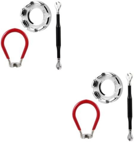 BESPORTBLE 2 Sets Bicycle Wrench Spokerib Gadget Bicycle Repairing Pocket Tools Spokerib Supply Spoke Tool Tape Measure Holder Mini Wrench Wheel Bike Spokerib Wrench Spokes 45# Steel