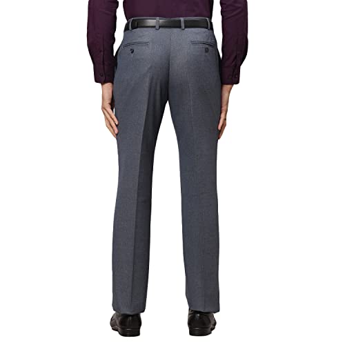Image of Park Avenue Men's Polyester Blend Dobby Pattern Smart Fit Flat Front Formal Trouser
