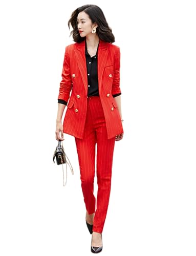 Costume deux pièces à rayures pour affirmer votre style au travail