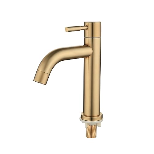Robinet brossé doré mitigeur lavabo simple avec placage à froid durable - 2