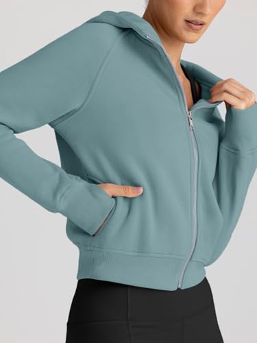 Image of Trendy Queen Womens Zip Up Hoodies Cropped Jackets Fall Clothes 2026