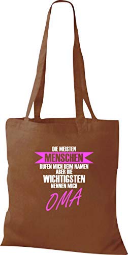 Shirtstown Bolso de Tela, la Mayor Parte Personas Llamada Mich. Oma - marrón medio, 38 cm x 42 cm