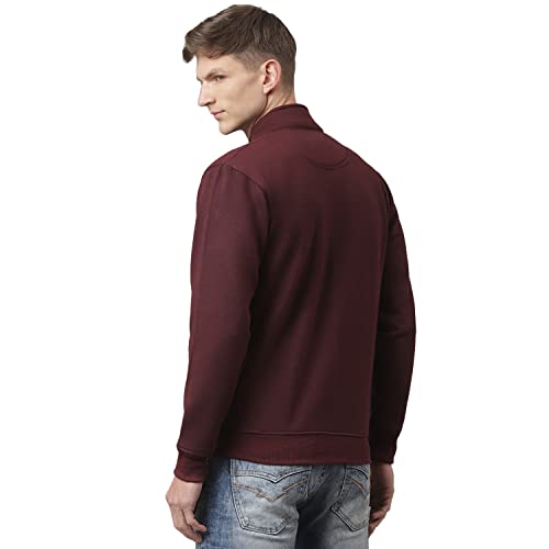 Image of Thomas Scott Men's | Solid | Full Sleeve | Regular Fit | Cotton Poly | High Neck | Zip Clouser | Knitted Sweatshirt