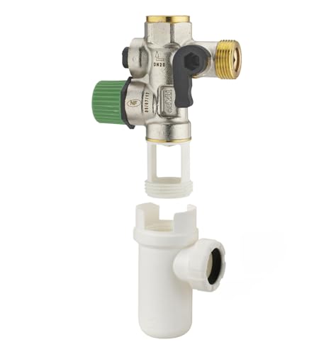 Kit Groupe de sécurité droit norme NF 20x27 (3/4) siège teflon anti-calcaire + siphon chauffe eau/cumulus NOYON & THIEBAULT