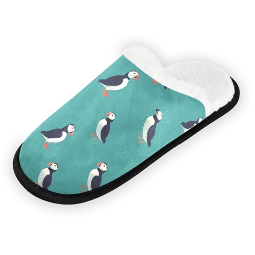 Cartoon Grey Puffins Cute Slippers For Women Men Soft Memory Foam Non-Slip Animal Winter Indoor House Shoes Travel Slipper2