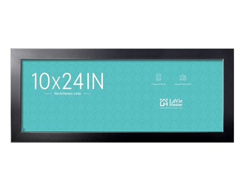LaVie Home 10x24 Picture Frame Black, Panoramic Picture Frame for Wall Decoration, Classic Black Minimalist Style Suitable for Decorating Houses, Offices, Hotels（1 Pack）