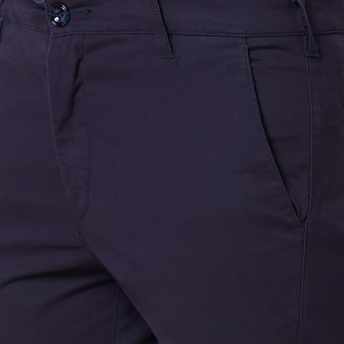 Image of Colorplus Men's Cotton Blend Solid Piece Dyed Pattern Contemporary Fit Flat Front Casual Trouser