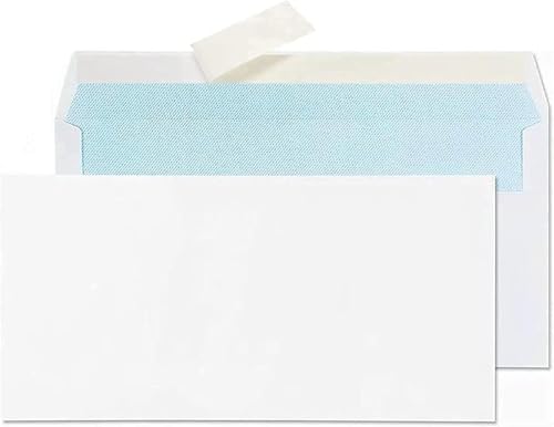MARKQ White Envelopes 4 x 9 Peel & Seal Mailing Envelope for Posting Home Office and Ecommerce 80gsm pack of 50