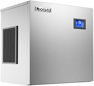 Coolski Commercial Ice Maker 450LBS/Day, Top Portion of Ice Machine, Clear Ice Cubes/Air Cooling/22 Inch Wide/Stainless Steel