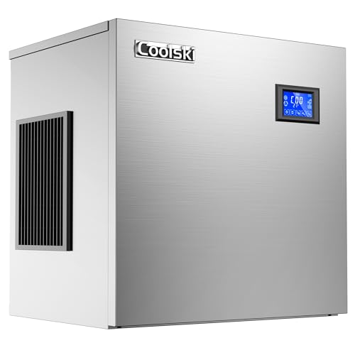 Coolski Commercial Ice Maker 450LBS/Day, Top Portion of Ice Machine, Clear Ice Cubes/Air Cooling/22 Inch Wide/Stainless Steel