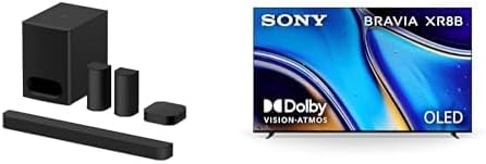 Sony 65" BRAVIA XR8B 4K OLED Smart TV (2025) & BRAVIA Theater System 6 5.1ch Home Theater Sound Bar Bundle with Subwoofer and Rear Speakers
