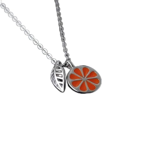 Collier femme argent S925 orange : le cadeau d'anniversaire créatif idéal