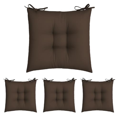 El Mejor Listado de Comedor Chocolate 4 Sillas del mes. 41 Mosley - Cojines para Silla de Comedor con Lazos, Suaves, cómodos, capitonados, Cuadrados, para Cocina, Comedor, Oficina, Sala de Estar, Patio Varios Colores (Cafe/Chocolate, 4)