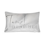 Lustige Dekokissen mit Sprüchen, Dekoratives Samtkissen mit Druck, verschiedene Größen, Sofakissen mit Füllung, Geschenk für Männer und Frauen (Tanz aus der Reihe, 30x50 cm)