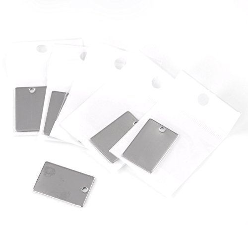 HooAMI 10 ciondoli rettangolari in acciaio inox