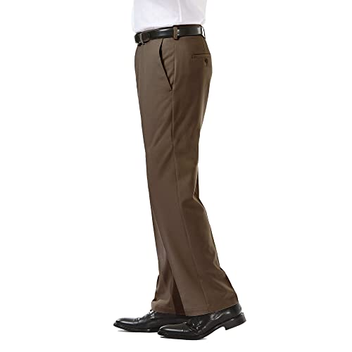 Image of Haggar Men's Cool 18 Pro Classic Fit Flat Front Casual Stretch Performance Golf Pant - Regular and Big & Tall