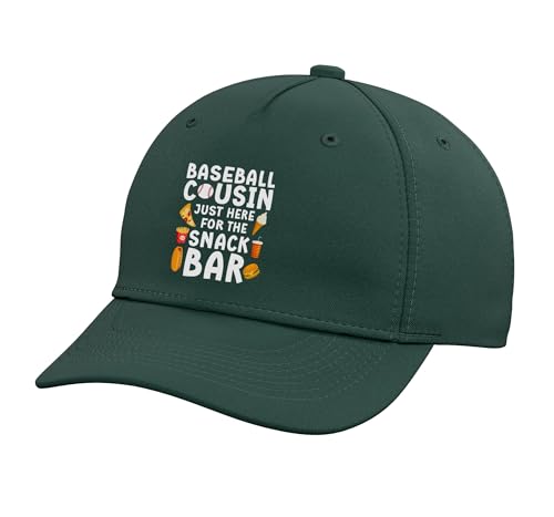 Baseball Cousin Funny Cousin of A Baseball Player Cousin Adjustable Printed Baseball Hat, Dark Green