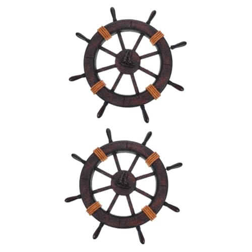 Pendaison roue de bateau en bois style méditerranéen pour maison de plage