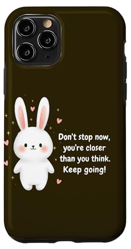 Cute Bunny Keep Going ���`�x�[�V���������߂���p�E�T�M �X�}�z�P�[�X iPhone 11 Pro �p