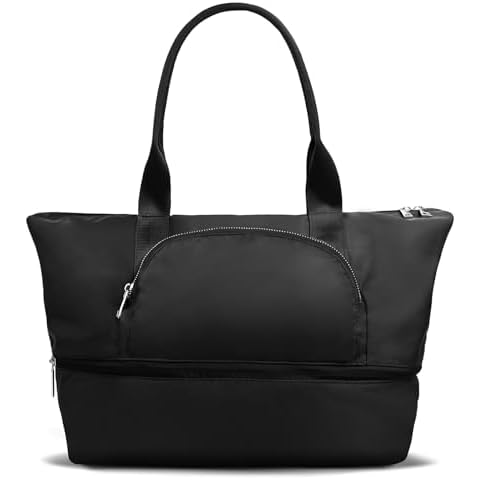 viewm Tote Bag for Women, 27L Expandable Large Travel Tote Bag with Zipper LuLu City Adventurer Lemon Bag for Shopping Work Cover