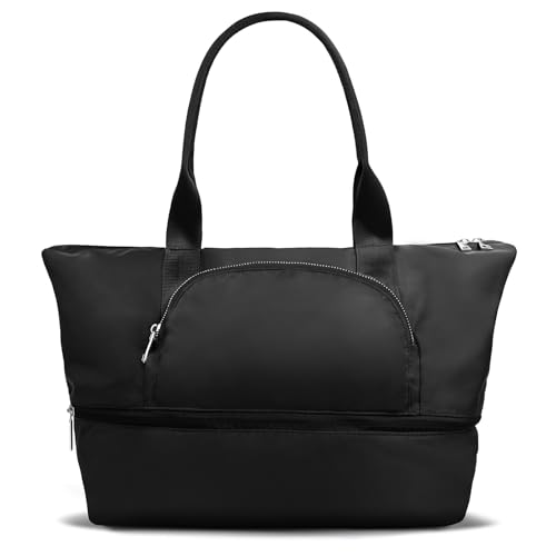 viewm Tote Bag for Women, 27L Expandable Large Travel Tote Bag with Zipper LuLu City Adventurer Lemon Bag for Shopping Work