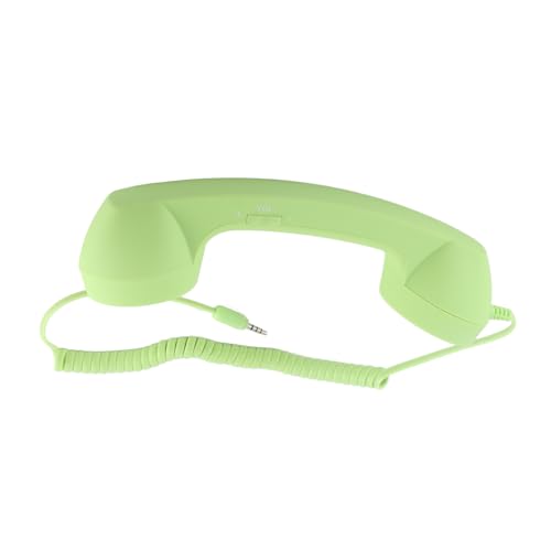 Auricular retro para teléfono móvil receptor verde con micrófono y cable