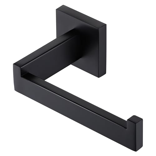 Image of LANC Black Toilet Paper Holder, Bathroom Toilet Paper Roll Holder Wall Mounted for Bathroom Kitchen, Modern Matte Black TP Holder Dispenser Hangers Square Stainless Steel, A8807MB
