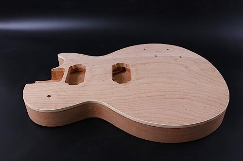 Corpo de guitarra elétrica inacabado estilo LP em branco mogno bordo parafuso no calcanhar HH captad