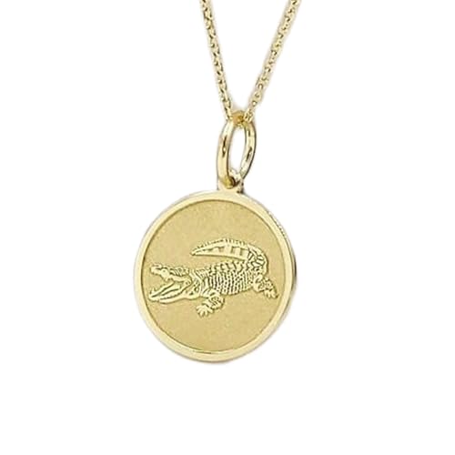 Joyería de cocodrilo exclusiva en plata de ley 925 con disco detallado LKBEADS