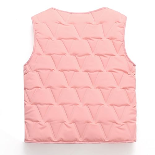 Kids Fleece Vest Fall Fuzzy Thermal Lightweight Sleeveless Winter Jacket for Girls Button Down V Neck Puffer Coat3