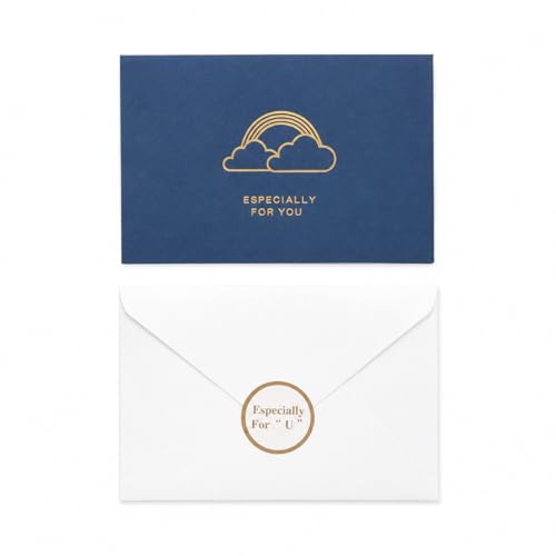 Yunmeryker Tarjeta Cumpleaños Vintage, Tarjeta Felicitación Doblada con Sobre, Diseño Sencillo con Foil Stamping, Amigos y Familiares