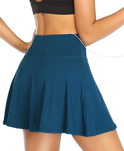 Image of Oalka Women's Pleated Skirt with Pockets High Waist Sports Athletic Running Shorts Golf Tennis Skorts
