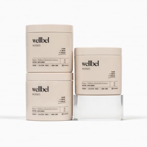 WELLBEL Women Clean Supplement for Hair Skin and Nails Vegan Gluten Free and Non GMO 90 Count (3 Pack)