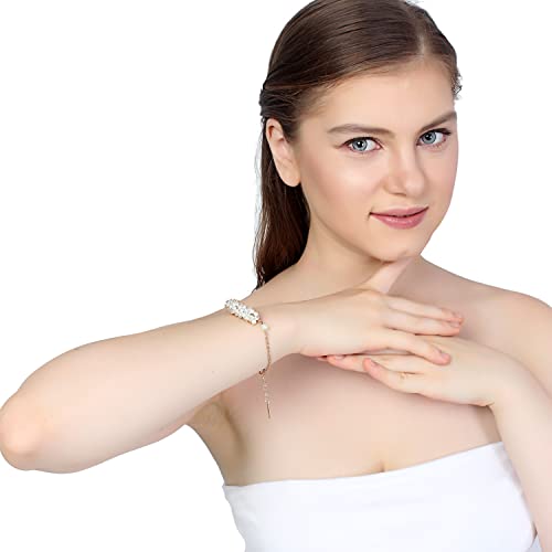 Bracelet perles blanches mariage et soirées chic - 3