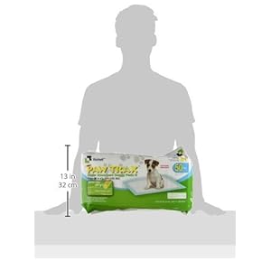 Paw Trax Super Absorbent Training Pads, 50 Pack | Richell Paw Trax Doggy Potty Pads: Puppy potty pads for training, absorbent, odor control four-layer quilted pad rectangle potty pads 17.7 x 23.6