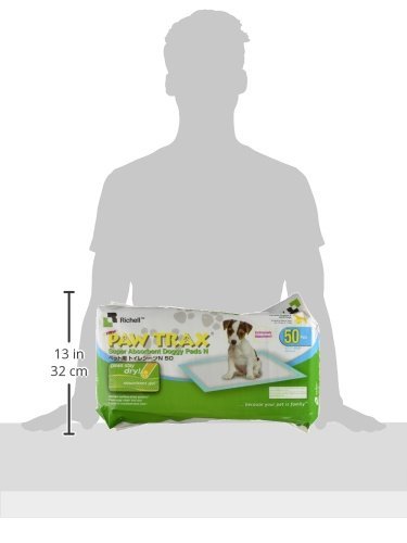 Paw Trax Super Absorbent Training Pads, 50 Pack | Richell Paw Trax Doggy Potty Pads: Puppy potty pads for training, absorbent, odor control four-layer quilted pad rectangle potty pads 17.7 x 23.6 Paw Trax Super Absorbent Training Pads, 50 Pack | Richell Paw Trax Doggy Potty Pads: Puppy potty pads for training, absorbent, odor control four-layer quilted pad rectangle potty pads 17.7 x 23.6