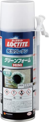 LOCTITE(ロックタイト) 発泡ウレタン グリーンフォームミニ 297g - あらゆるすき間の充填、防音、昆虫・ネズミ対策として多用途に使えるエコノミータイプの一液型発泡ウレタン - LOCTITE - 商品画像