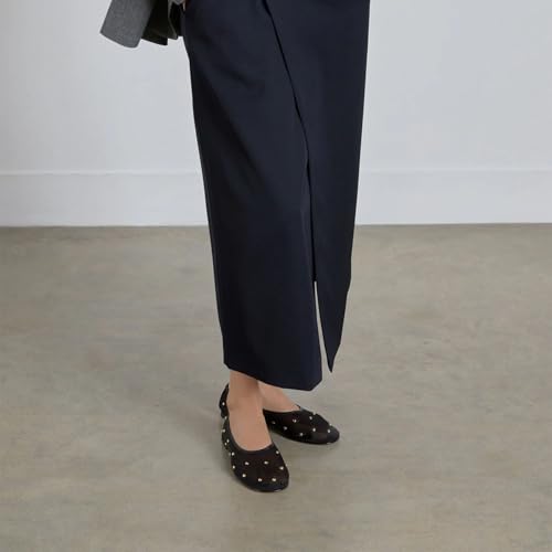 Mesh Ballet Flats for Women Stylish Studded Comfortable Pull-on Elegant Breathable Shoes2