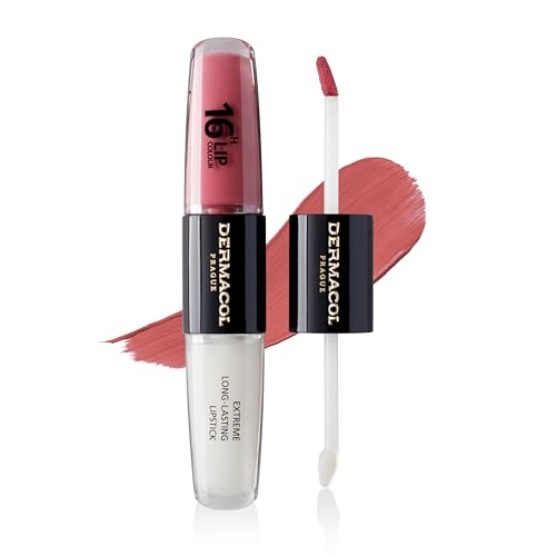 Dermacol 16-Hour Lip Color, Two-Phase Kissproof Lip Stain & Gloss, No.1