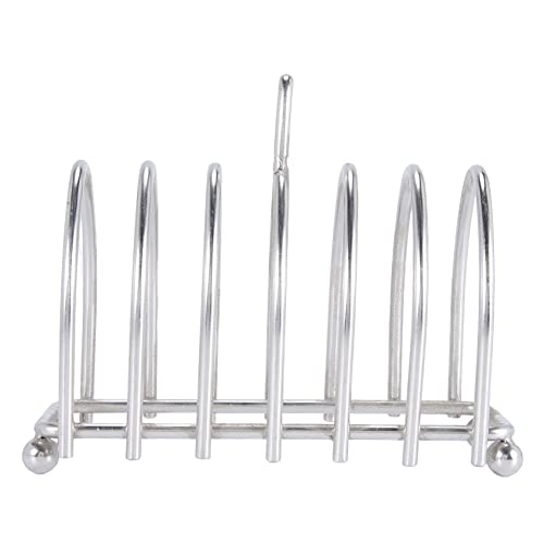 Jkjhbhged Toast Bread Rack Holder 6 Slice Stainless Steel Toast Rack with Ball Feet and Loop Carry Handle