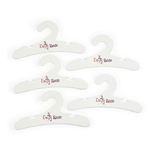 Emily Rose 18-inch Doll - Value 5 Pack Painted White Wooden 18" Doll Clothes Hangers for Closets Armoires Wardrobes Furniture | Accessories Made for 16" - 18" Doll Clothes - Thumbnail 4