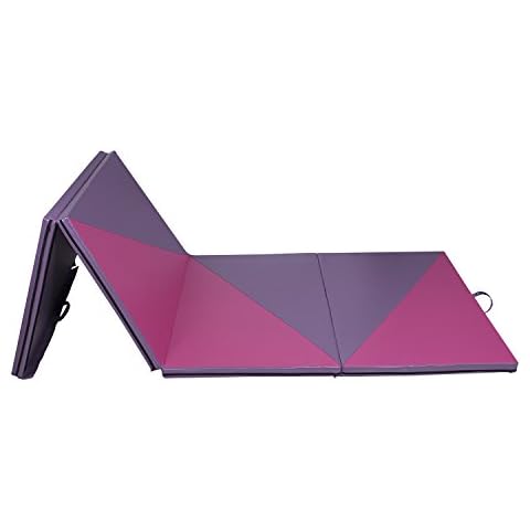 Bestmart INC Thick Folding Gymnastics Gym Exercise Aerobics Mats 4'x10'x2" Stretching Fitness Yoga New (Pink and Purple) Cover